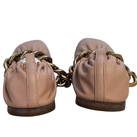 Stella McCartney Falabella Faux Leather Pink Chain Ballet Flats 37.5 - Picture 6 of 12